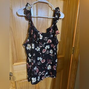 Flounce floral tank